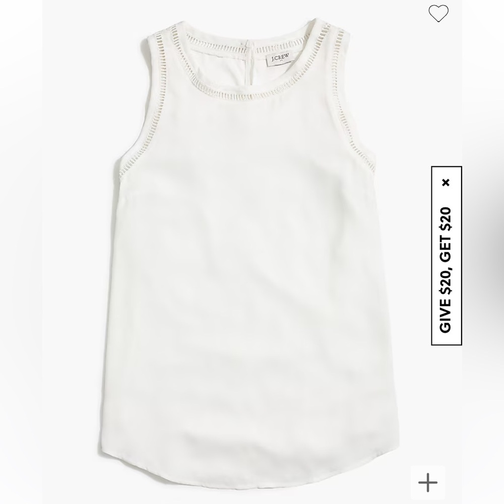 J Crew Drapey Top with Ladder Trim